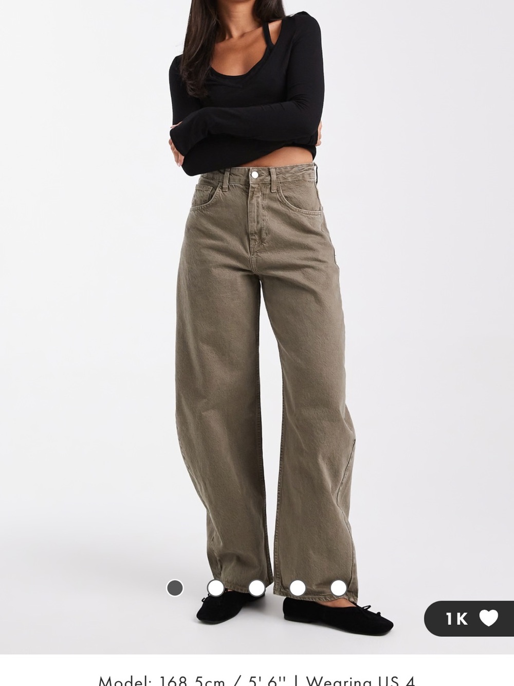 ASOS DESIGN High Waist Barrel Leg Jeans Light Khaki US 8